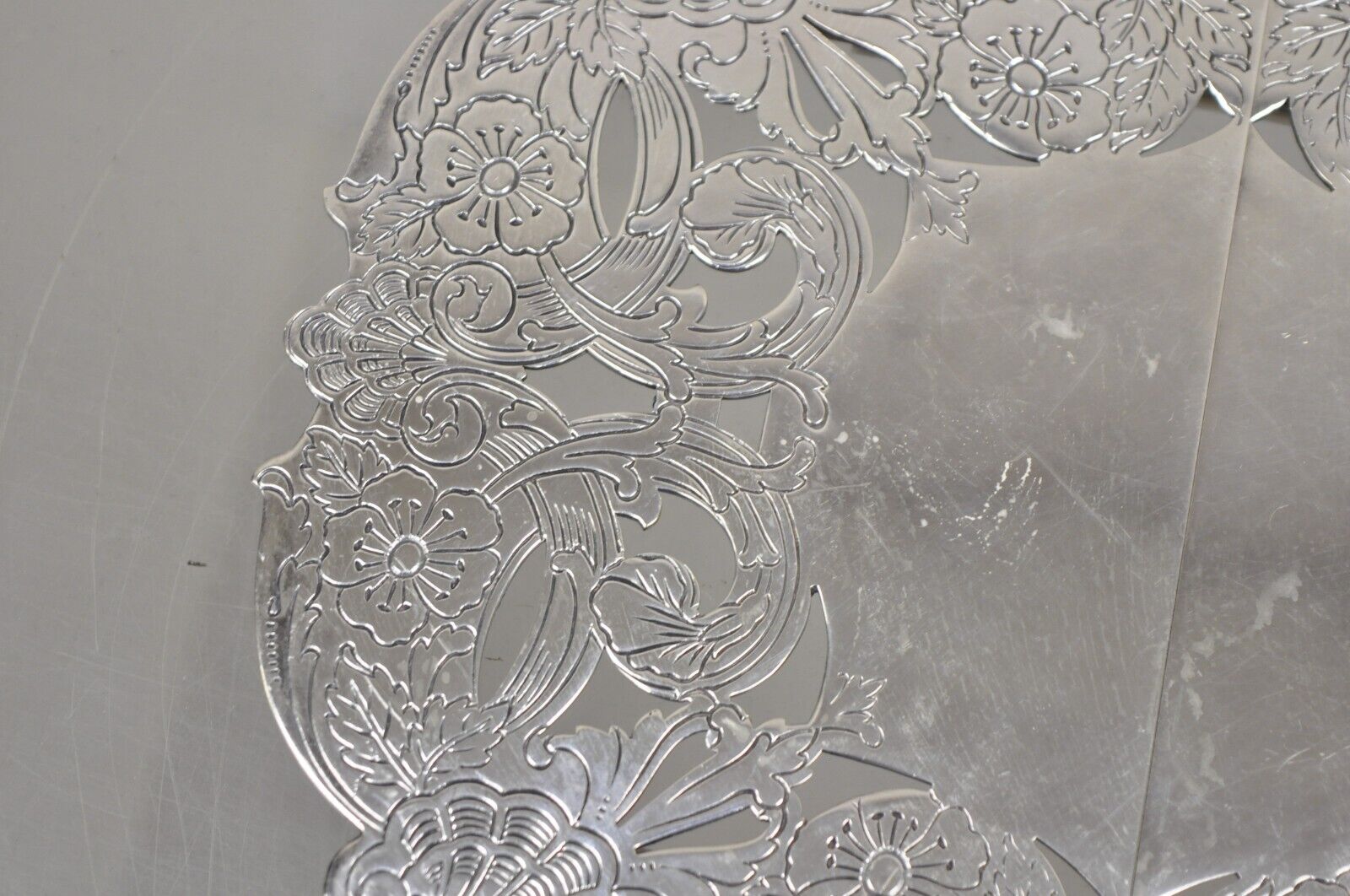 Vintage LBS Co Victorian Style Silver Plated Round Expandable Trivet