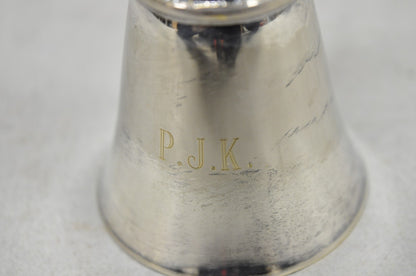 Vintage Pewter Fox Head Silver Plated Stirrup Cup Hunting Equestrian Shot Glass