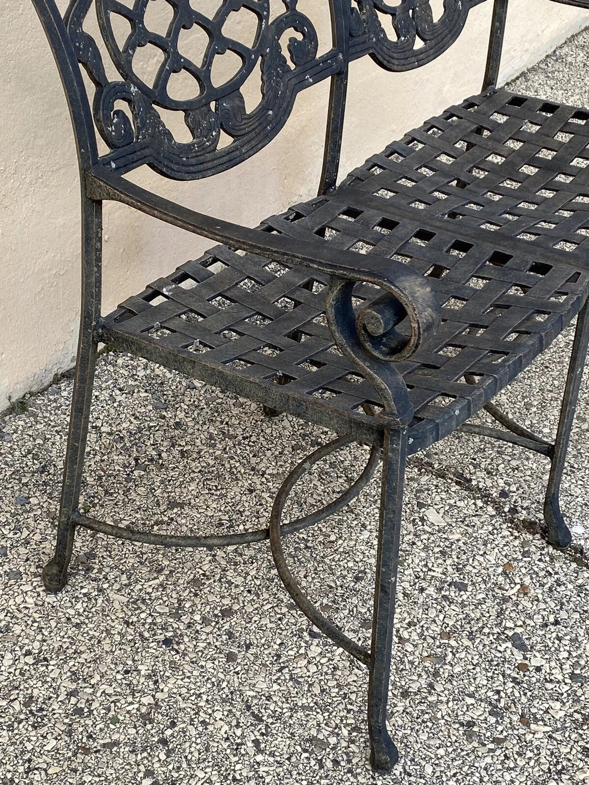 Tuscan Mediterranean Style Cast Aluminum Garden Patio Settee Loveseat Bench