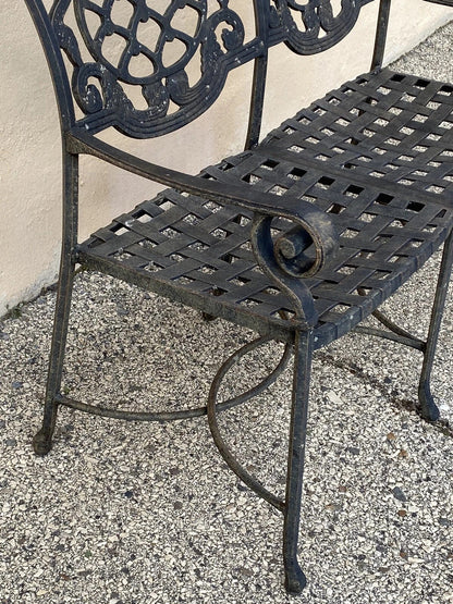 Tuscan Mediterranean Style Cast Aluminum Garden Patio Settee Loveseat Bench