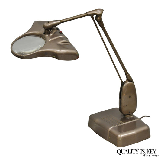 Vintage Dazor Model M-270 Lighted Magnifying Glass Industrial Work Task Lamp