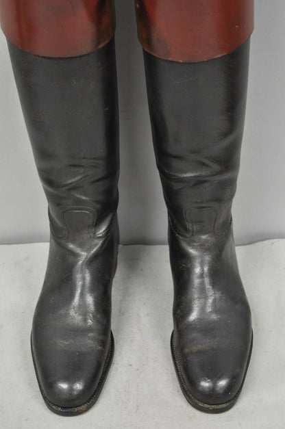 Vintage Maxwell London English Leather Black & Brown Horse Riding Boots w/ Trees