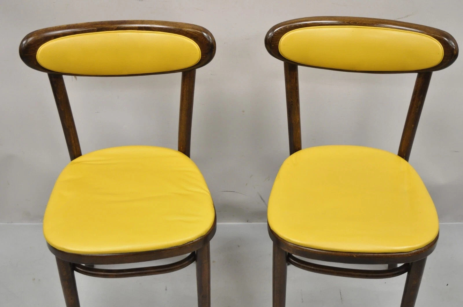Vintage GAR Products Yellow Bentwood Ice Cream Parlor Dining Side Chair - a Pair