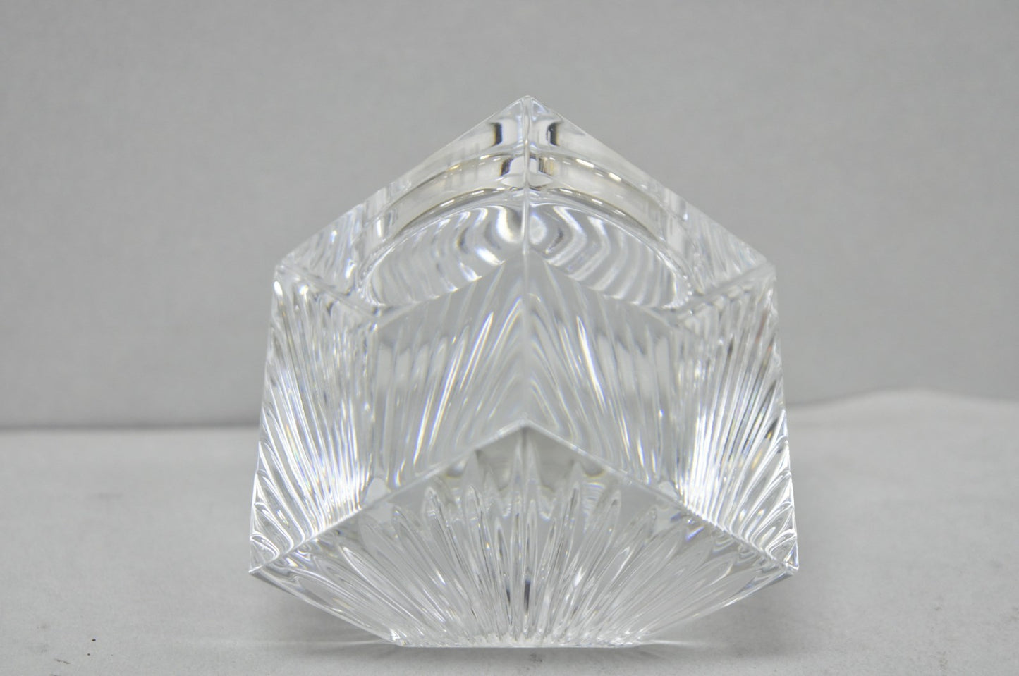 Vintage Waterford Crystal Glass Diamond Shaped Meridian Small Desk Clock