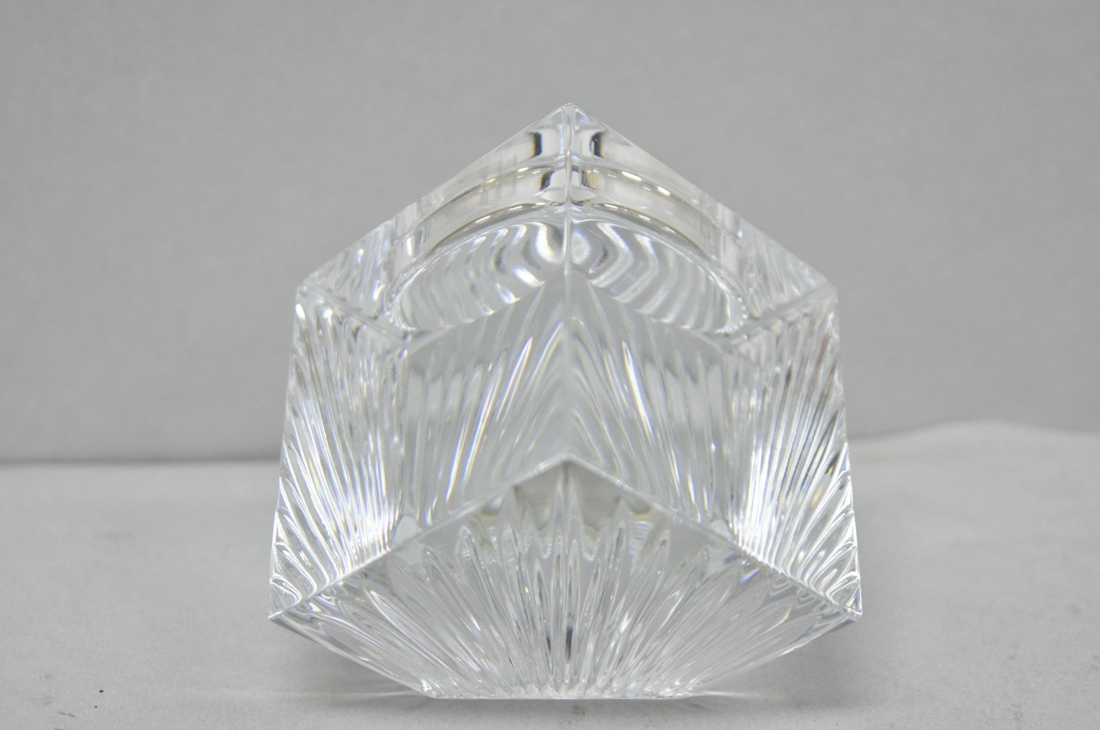 Vintage Waterford Crystal Glass Diamond Shaped Meridian Small Desk Clock
