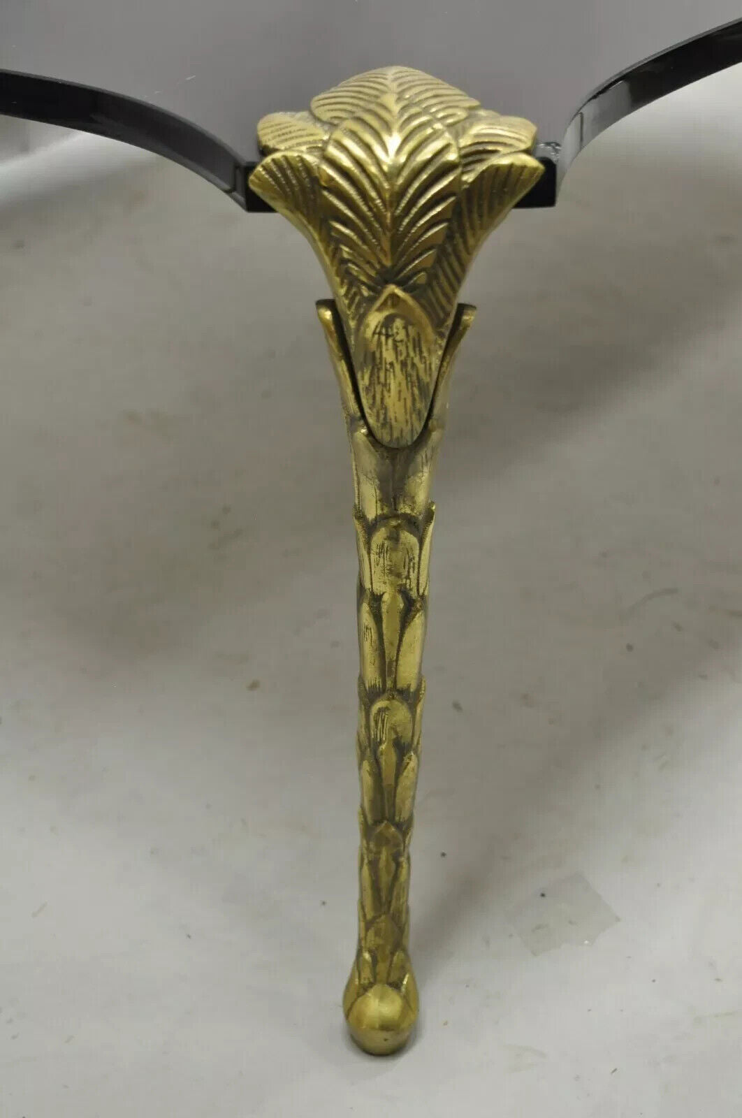 French Hollywood Regency Maison Bagues Bronze Acanthus Faux Bois Coffee Table