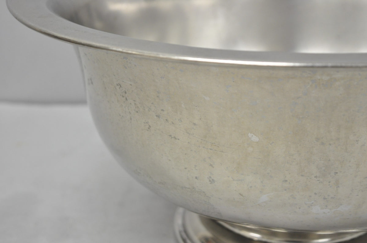 Vintage Modern Stainless Steel Metal Punchbowl Champagne Wine Chiller Ice Bucket