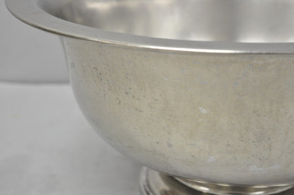 Vintage Modern Stainless Steel Metal Punchbowl Champagne Wine Chiller Ice Bucket