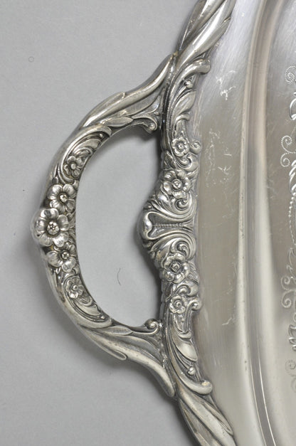 Vintage Rogers Bros. 1847 Heritage 9498 Silver Plated Serving Platter Bar Tray