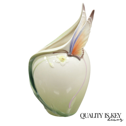 Franz Collection Papillon Butterfly Porcelain Ornamental Wine Cooler Vase