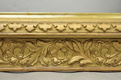 Antique Victorian Gold Gilt Oak Wood Leafy Scroll Deep Picture Frame 32.5 x 26.5