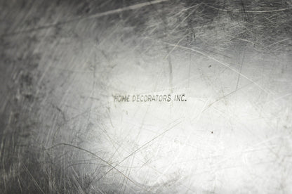 Vintage Victorian Style Round Silver Plated 15" Bar Serving Platter Tray