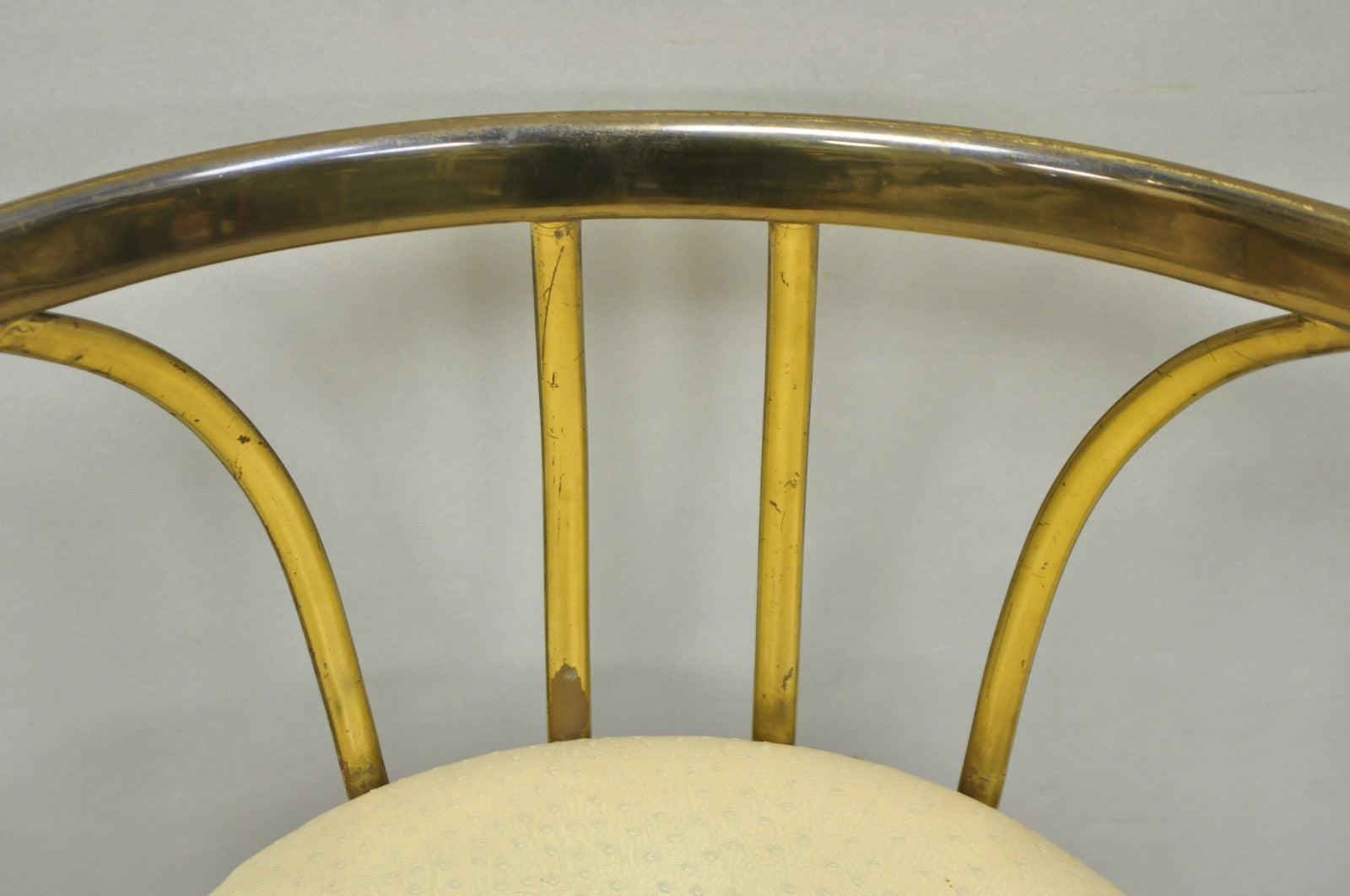 Vintage Italian Hollywood Regency Sculptural Brass Chiavari Style Accent Chair