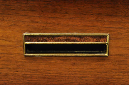 Vintage Drexel Mid Century Modern Walnut 5 Drawer Tall Chest Dresser Highboy