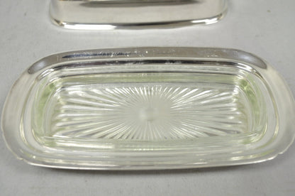 Vintage Reed & Barton Art Deco Mid Century Modern Silver Plated Butter Dish