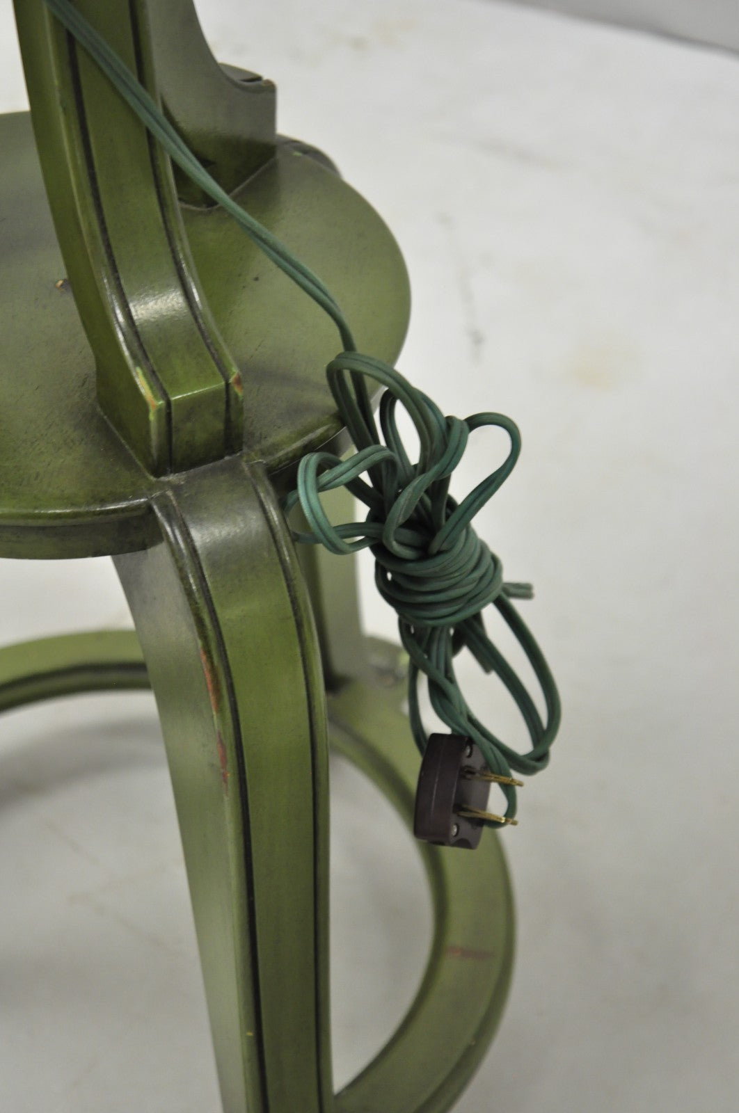 Hollywood Regency Tommi Parzinger Style Green Marble End Table Floor Lamp - Pair