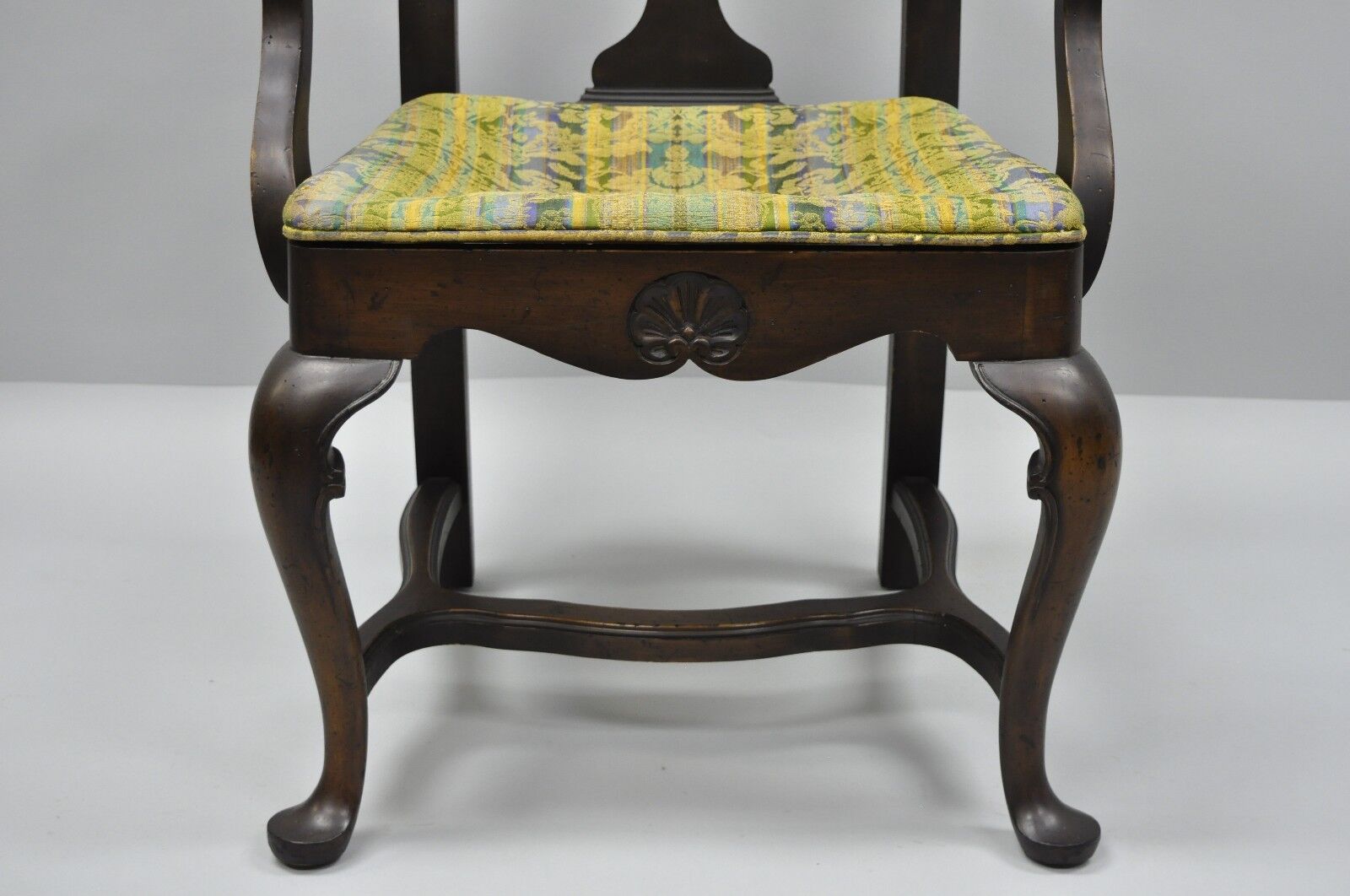 Vintage Italian Baroque Swedish Rococo Style High Back Dining Arm Chairs - Pair