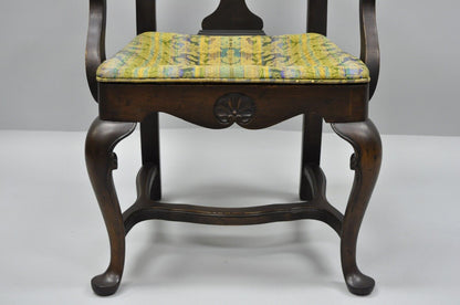Vintage Italian Baroque Swedish Rococo Style High Back Dining Arm Chairs - Pair