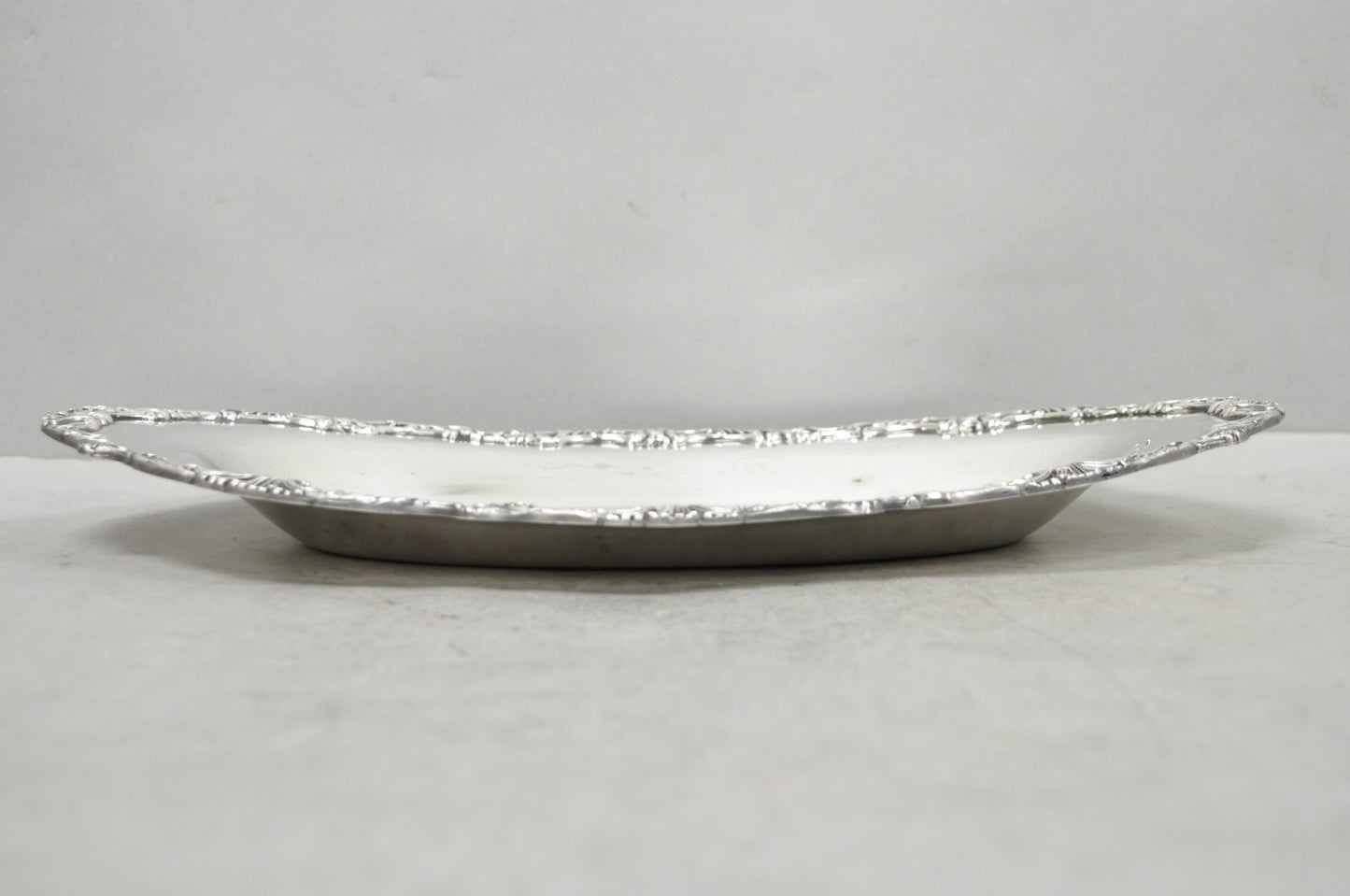 Vintage Community Ascot Victorian Silver Plated Oval Narrow Trinket Dish