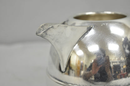 Vintage Art Deco E.P. Copper Silver Plated Bulbous Water Pitcher Jug w/ Handle
