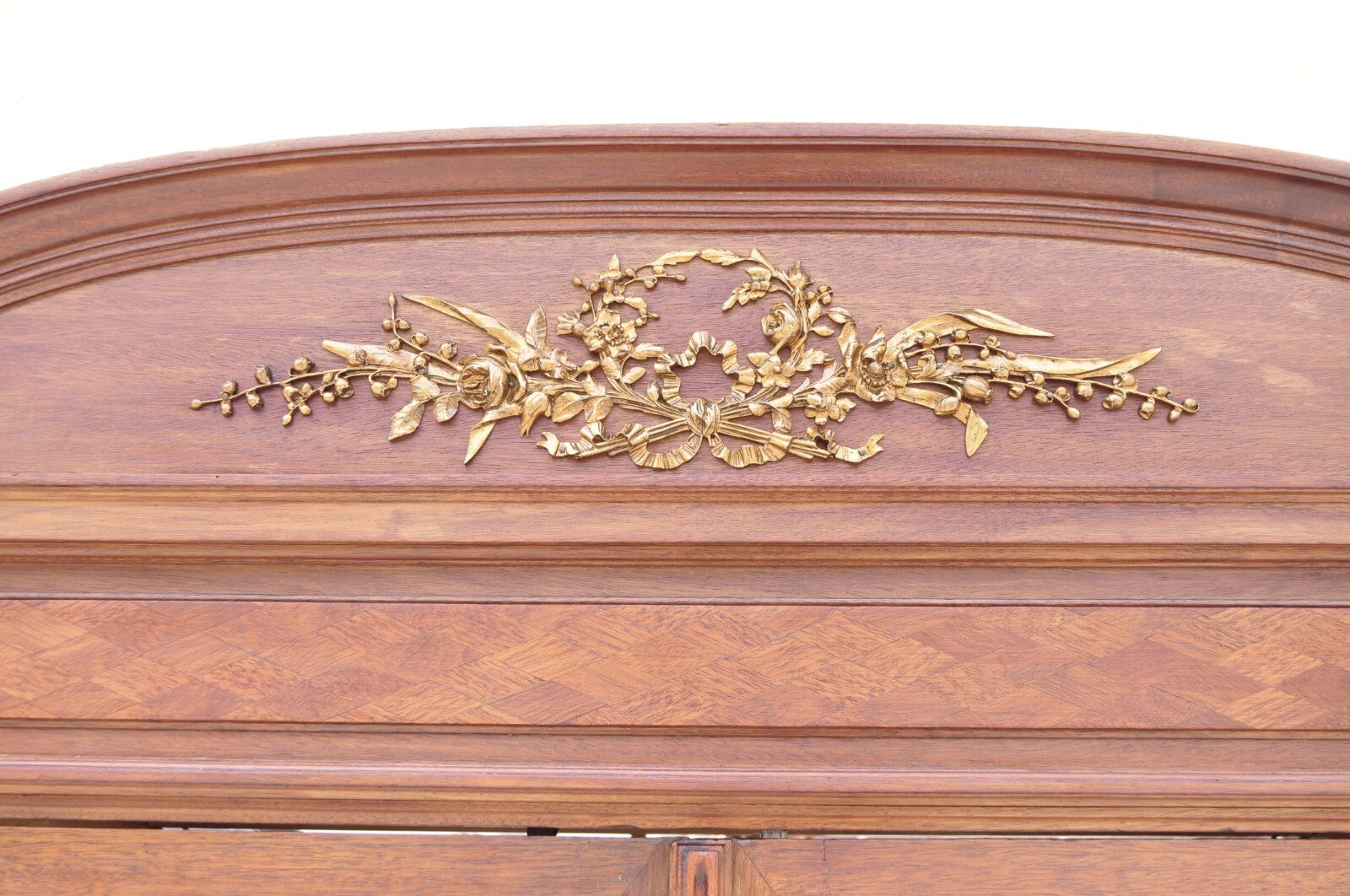 Antique French Louis XVI Style 94" Curio China Display Cabinet Bookcase w Bronze