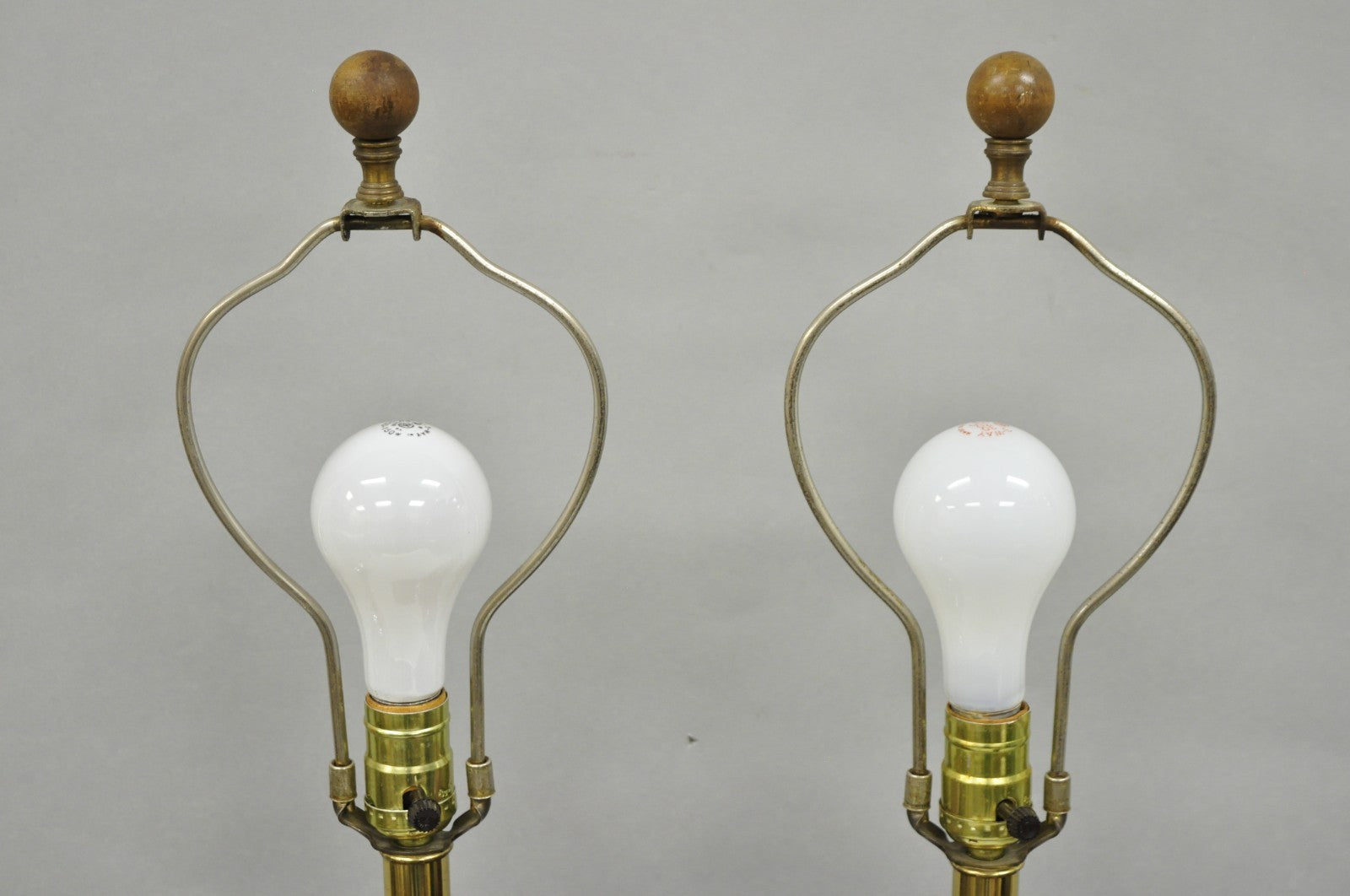 Vintage Chinoiserie Plum Purple Ceramic Porcelain Jardiniere Table Lamps - Pair