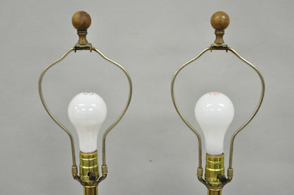 Vintage Chinoiserie Plum Purple Ceramic Porcelain Jardiniere Table Lamps - Pair