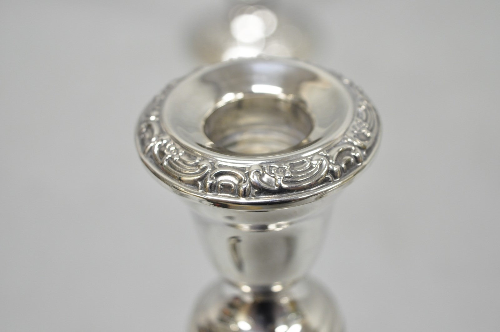 Vintage Gorham YC3021 Silver Plated 3 Arm Convertible Candelabra - a Pair