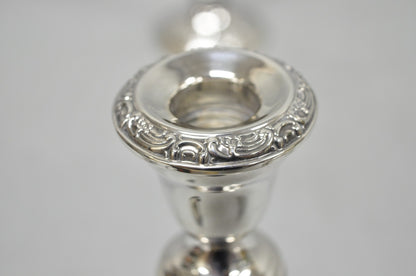 Vintage Gorham YC3021 Silver Plated 3 Arm Convertible Candelabra - a Pair
