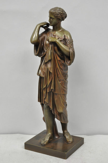 Antique 19th C. Ferdinand Barbedienne Bronze Diana Gabies Statue Sculpture