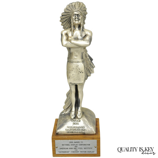 Vintage 1960s POPAI OMA Store Display Award Trophy Native American Chief Figure