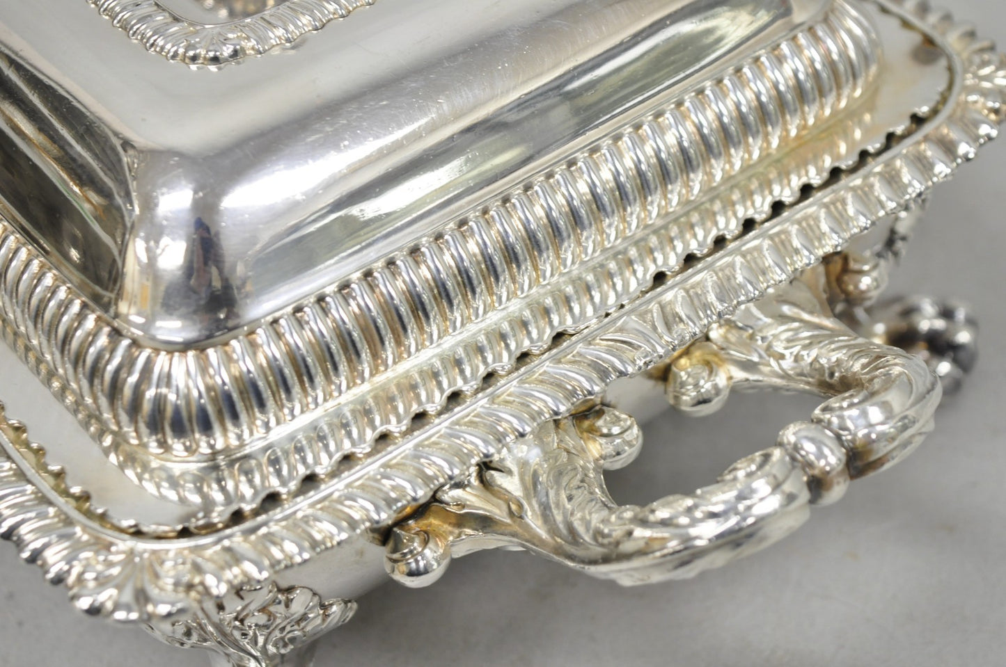 Antique English Regency Georgian Silver Plated Covered Chafing Serving Dish
