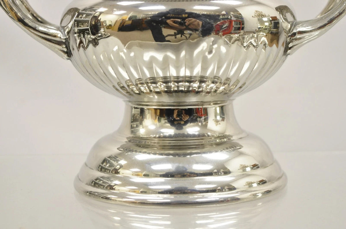 Vintage Regency Style Silver Plated Trophy Cup Urn Champagne Chiller Ice Bucket