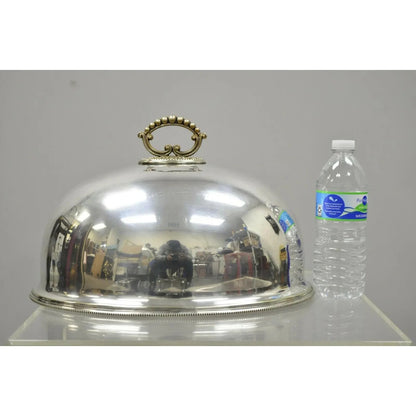 Antique English Sheffield Regency Silver Plated Meat Dish Serving Cover Dome Lid