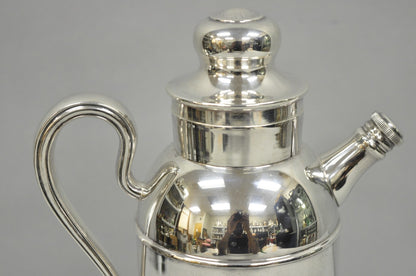 Vintage Art Deco English Silver Mg Silver Plated Martini Cocktail Shaker Pitcher