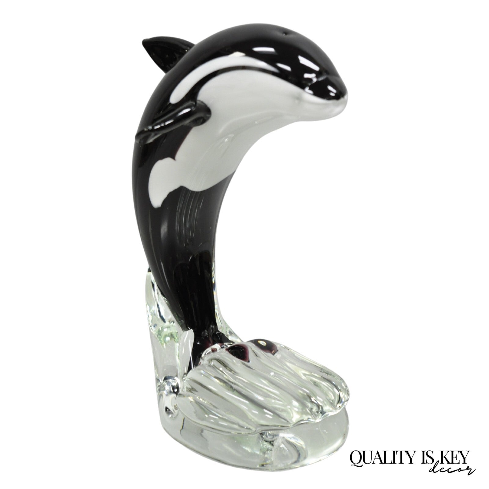 Vinci by Dynasty Glass 9" Modern Orca Killer Whale Sculpture