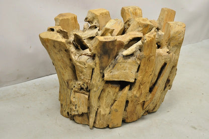 Vintage Mid Century Modern Teak Wood Root Driftwood Coffee Table Pedestal Base