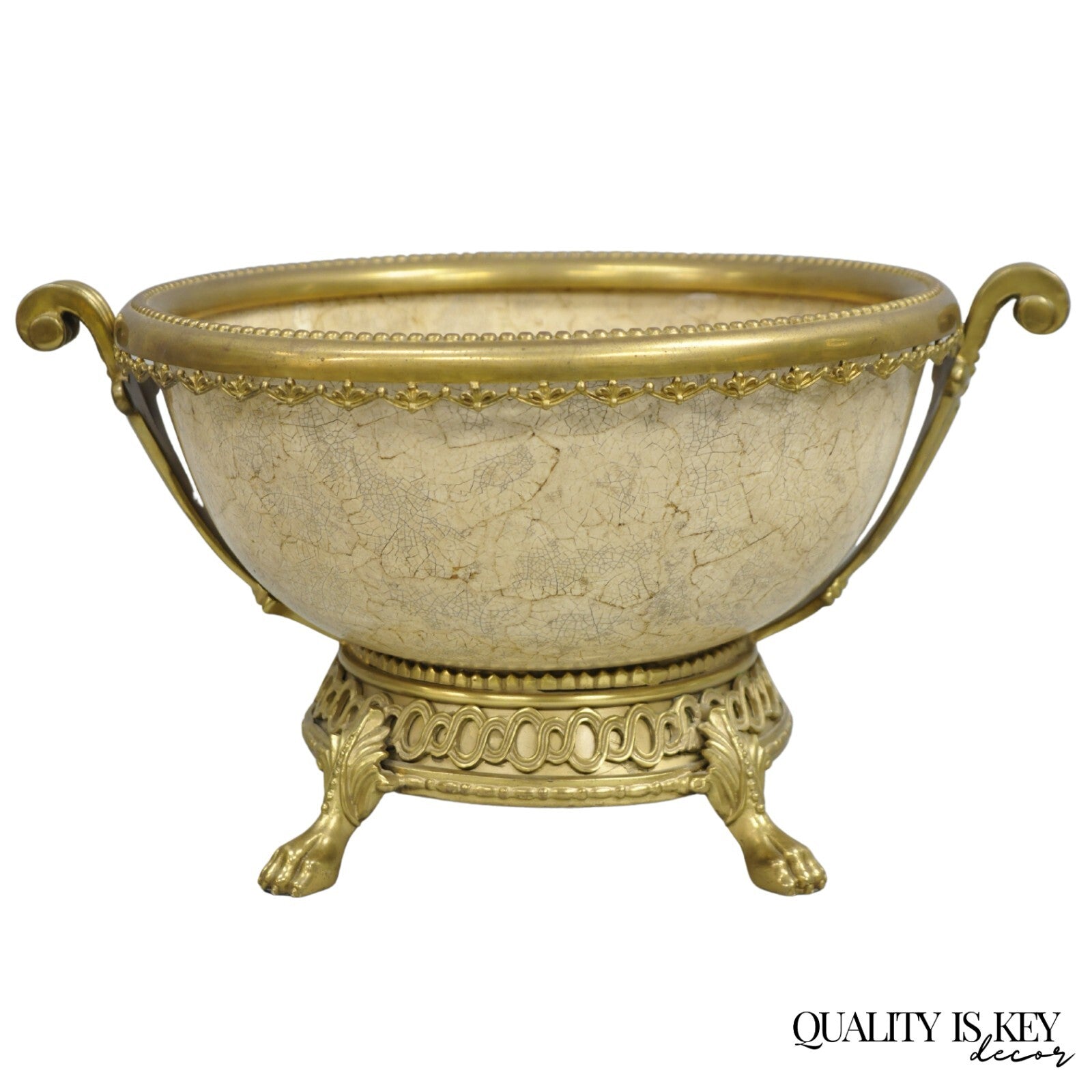 Decorative Crafts Inc. French Victorian Style Bronze Centerpiece Fruit Bowl