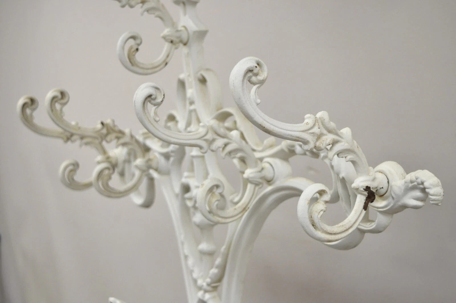 Antique French Art Nouveau Cast Iron Hall Tree Mirror Stand attr Alfred Corneau