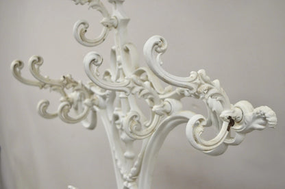 Antique French Art Nouveau Cast Iron Hall Tree Mirror Stand attr Alfred Corneau