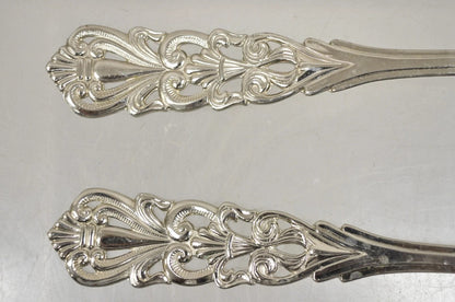 Vintage Italian Baroque Style EPNS Silver & Gold Plated Serving Spoon & Fork Set