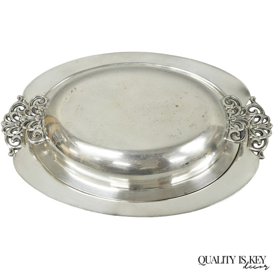 Vintage Reed & Barton Nordic 1152 Silver Plated Covered Vegetable Serving Dish
