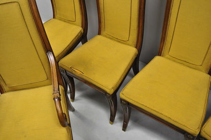 Karges French Regency Style Klismos Saber Leg Walnut Dining Chair - Set of 6