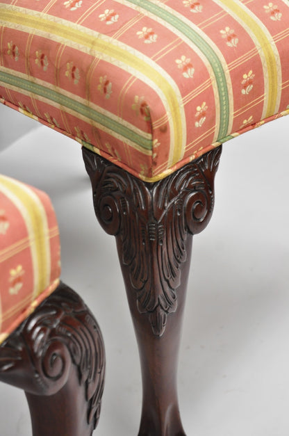 Vintage Chippendale Mahogany Ball and Claw Dining Side Chairs attr. Kindel, Pair