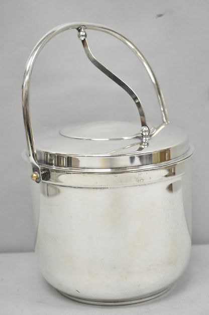 Gorham YC141 Mid Century Modern Silver Plated Reticulating Hinge Ice Bucket