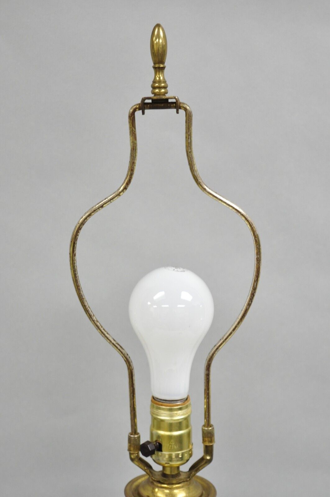 Vintage French Neoclassical Style Blue Porcelain Urn Form Brass Table Lamp