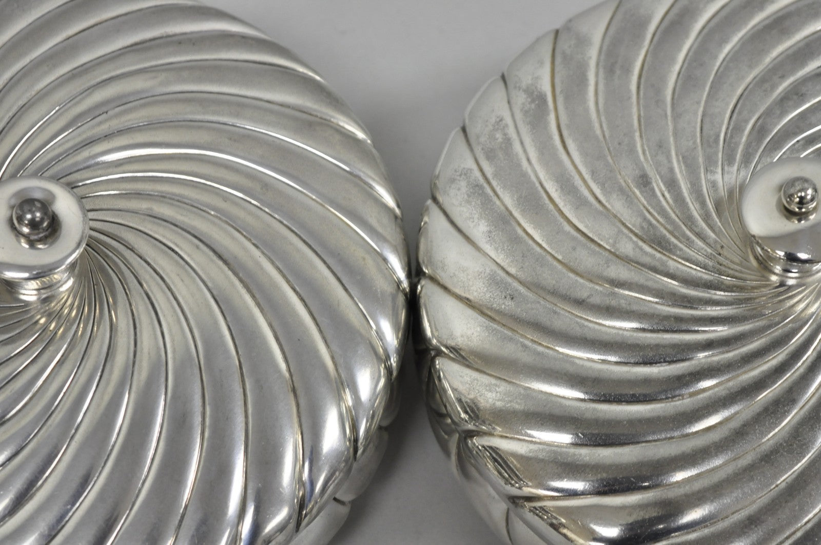 Antique Meriden B Co Spiral Swirl Silver Plated Covered Serving Dish Tureen Pair