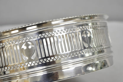 Antique Gorham English Edwardian Silver Plated "Urns" Large 9" Bar Wine Coaster