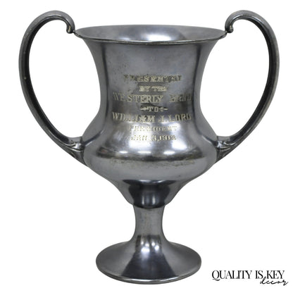 Antique Victorian Silver Plated Trophy Loving Cup Award "Westerly Band, 1912"