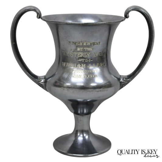 Antique Victorian Silver Plated Trophy Loving Cup Award "Westerly Band, 1912"